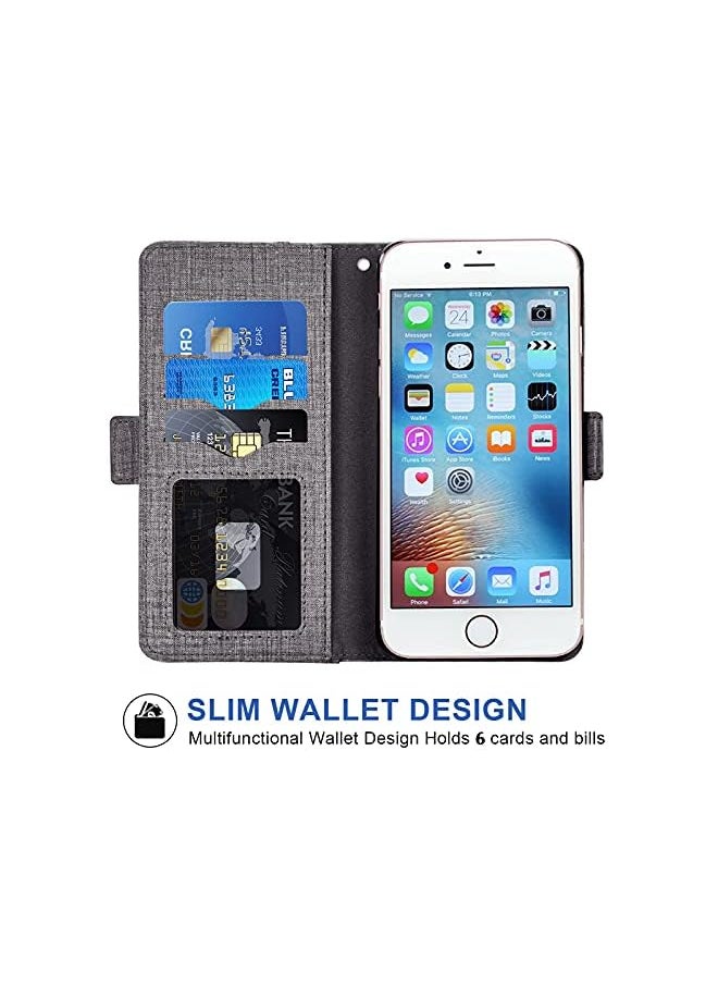 Compatible With Iphone 6Plus 6Splus 6 6S Plus Wallet Case Tempered Glass Screen Protector Flip Cover Card Holder Cell Phone Cases For Iphone6 6 Iphone6S 6S I 6P 6A S Six Iphone6Splus Gray - pzsku/Z7BA555E7FC18E40DFB87Z/45/_/1702970034/5481233d-99e3-44bc-a48c-4307517b160f