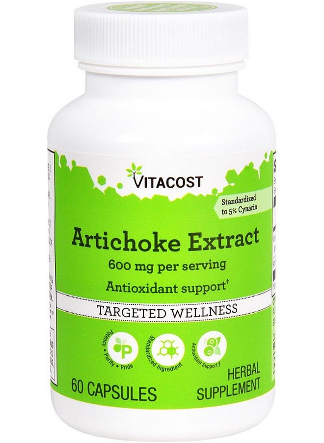 Vitacost Brand - Vitacost Artichoke Extract Standardized 600 Mg Per Serving 60 Capsules - Image 1