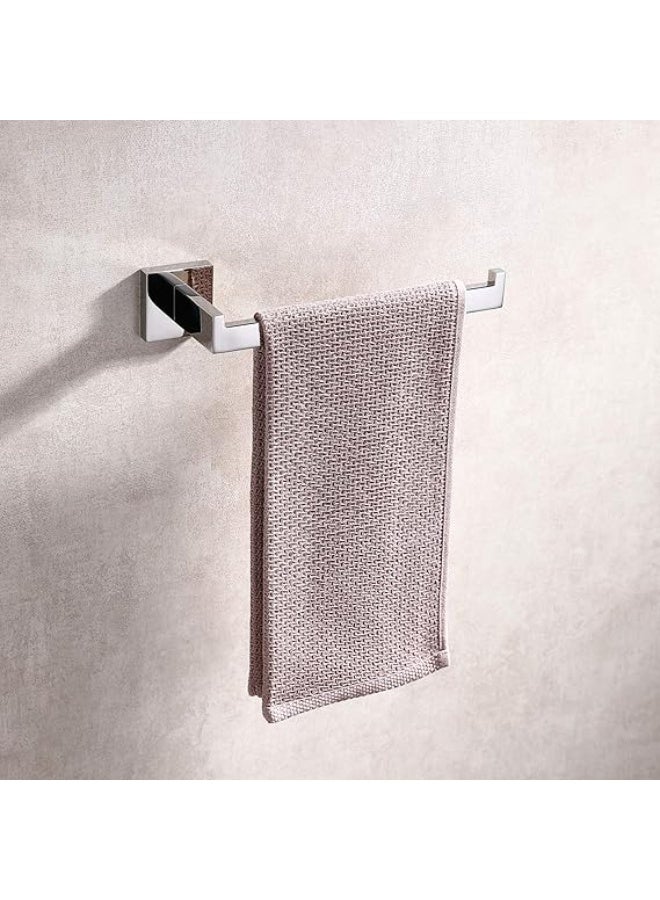 TASTOS Premium Stainless Steel Hand Towel Holder, Square Hand Towel Ring Heavy Duty Wall Mounted Modern Hand Towel Bar for Bathroom Kitchen, Polished Chrome - Image 5