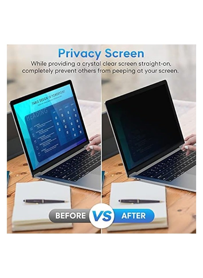 إيروريكس شاشة خصوصية للكمبيوتر المحمول مقاس 14 بوصة، فلتر شاشة للخصوصية بإضاءة زرقاء مضادة للوهج وقابل للإزالة بنسبة 16:9، درع أمان لشاشة الكمبيوتر مقاس 14 بوصة  - Image 2