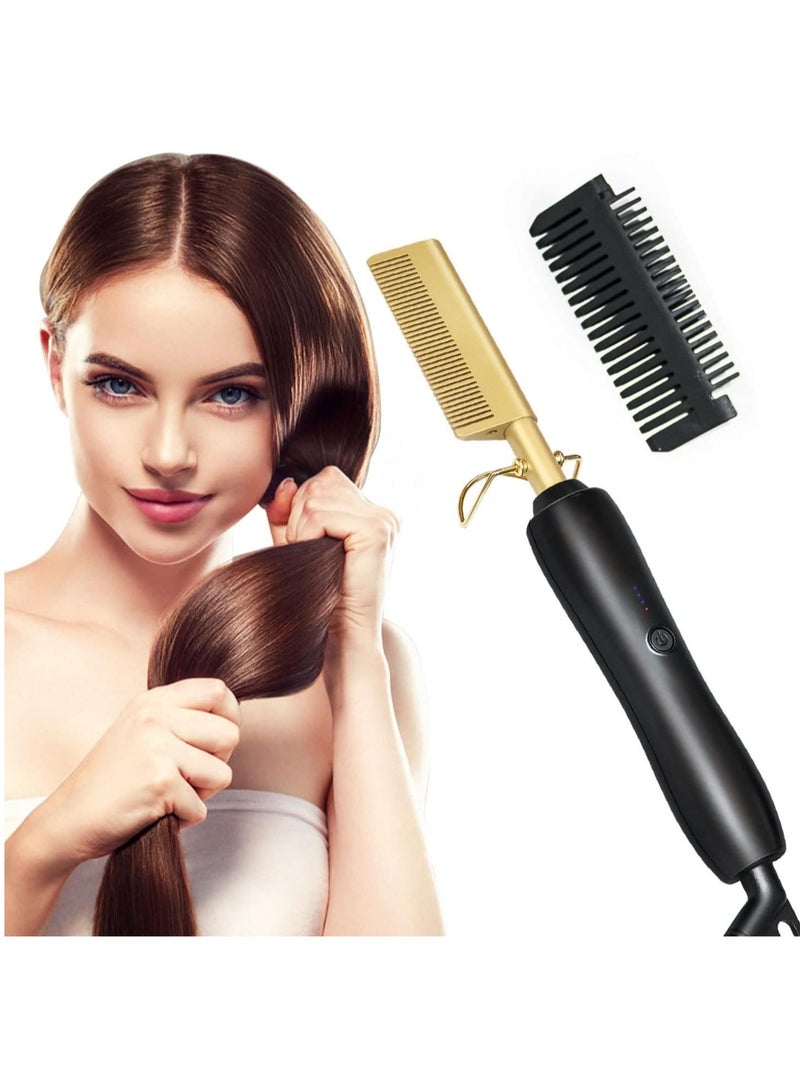 Hair Straightener Flat Irons Straightening Brush Hot Heating Comb Hair Straight Styler Corrugation Curling Iron Hair Curler Comb - Image 1