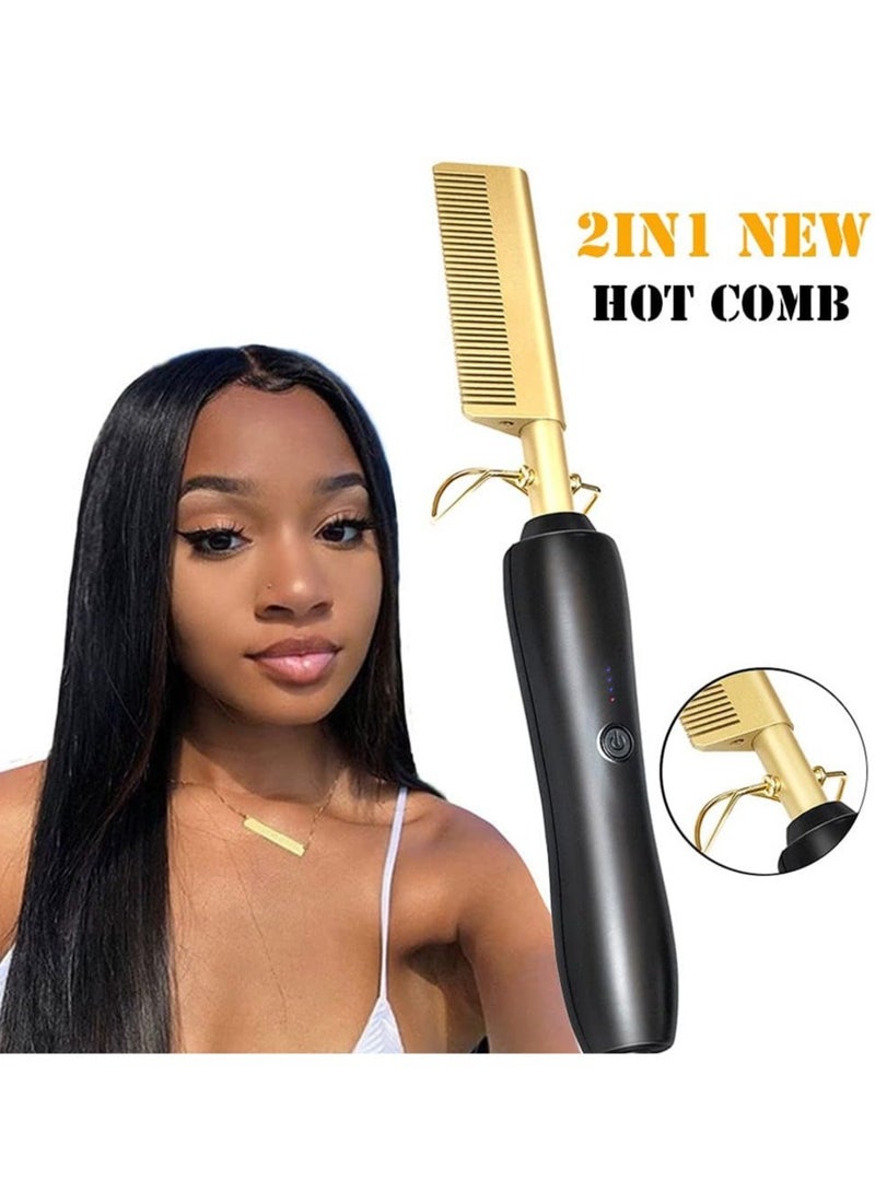 Hair Straightener Flat Irons Straightening Brush Hot Heating Comb Hair Straight Styler Corrugation Curling Iron Hair Curler Comb - Image 3