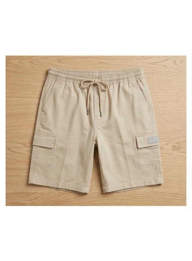 Men's Casual Cargo Shorts with Elastic Drawstring Waist & Side Pockets - Premium Imported Polyester - Image 3