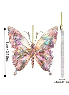 Peachjoy Colorful Butterfly Acrylic Pendant, Crystal Butterfly Car Hanging Ornament, Butterflies Hanging Diamond Art Pendant Kit Applies to Car Charm, Window Decoration Gift Item. (Blue -1pc)  - Image 5