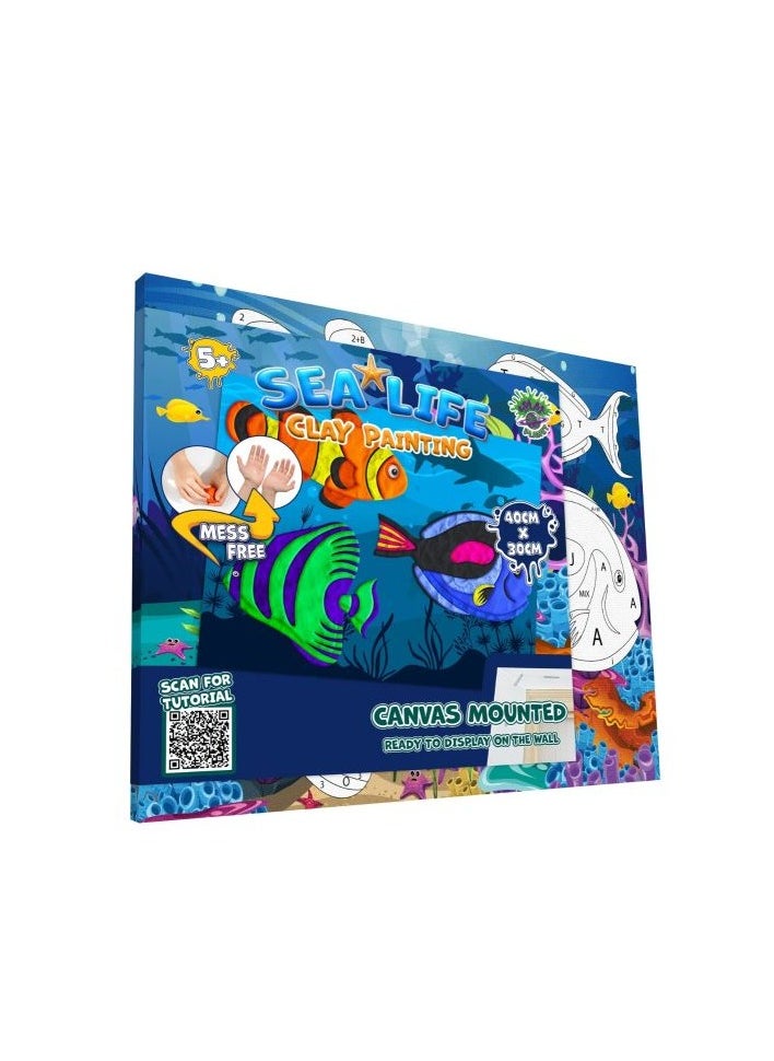 SPLAT - Splat Planet Sea Life Clay Painting Kit, Size:30 cm x 30 cm - Image 1