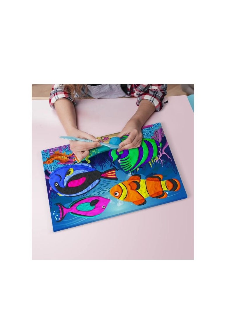 SPLAT - Splat Planet Sea Life Clay Painting Kit, Size:30 cm x 30 cm - Image 1