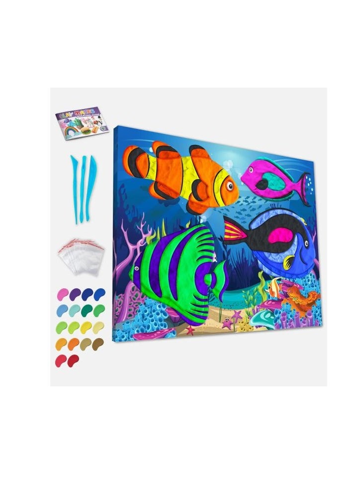 SPLAT - Splat Planet Sea Life Clay Painting Kit, Size:30 cm x 30 cm - Image 1