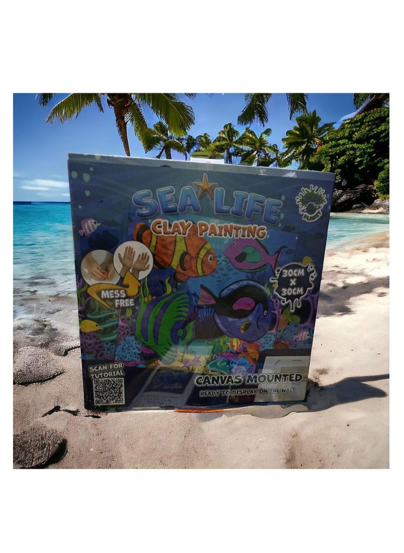 SPLAT - Splat Planet Sea Life Clay Painting Kit, Size:30 cm x 30 cm - Image 1