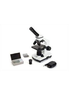 Celestron – Celestron Labs – Monocular Head Compound Microscope – 40-800x Magnification – Adjustable Mechanical Stage – Includes 2 Eyepieces and 10 Prepared Slides  - Image 1