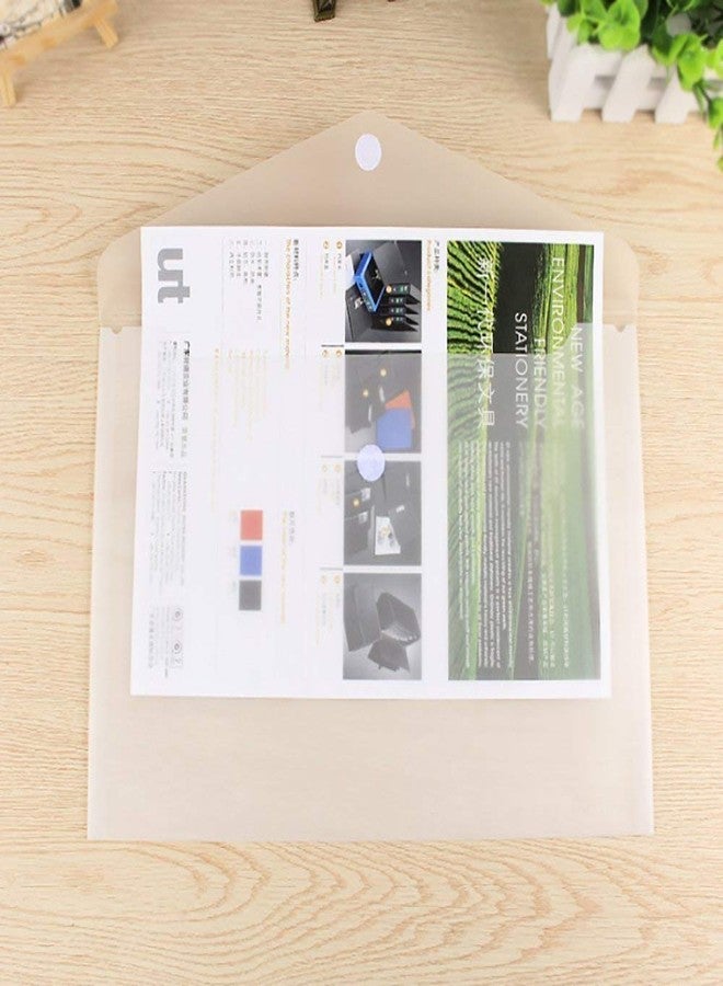GreatDio® A4 Document File Bag, Transparent Envelope Holder Storage Case, Snap Button Organizer, Clear Plastic Container for Papers, Stationery - 10 Pack - Image 3