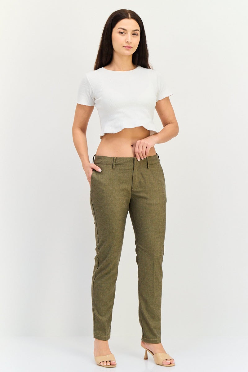 Reiko Women Cigarette Fit Grid Pattern Straight Leg Pants, Multicolor - Image 4