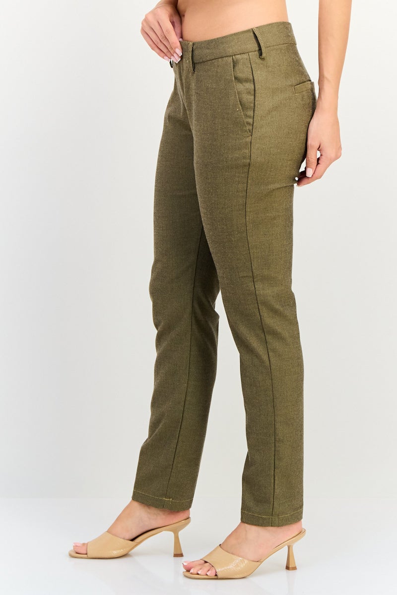 Reiko Women Cigarette Fit Grid Pattern Straight Leg Pants, Multicolor - Image 2
