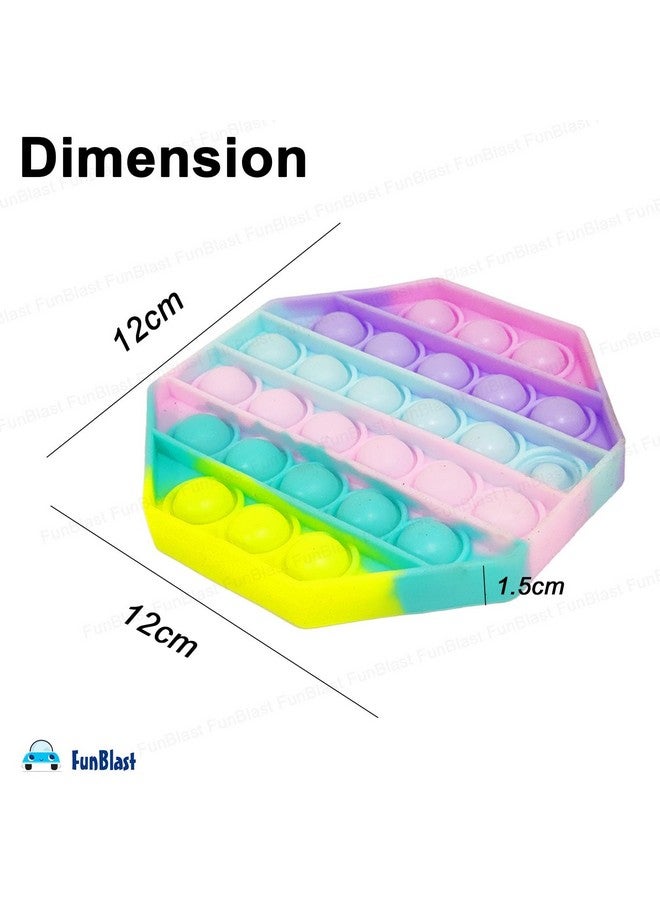 FunBlast Pop It Fidget Toy, Autism Special Needs Silicone Stress Reliever, Squeeze Sensory Toy - Image 3