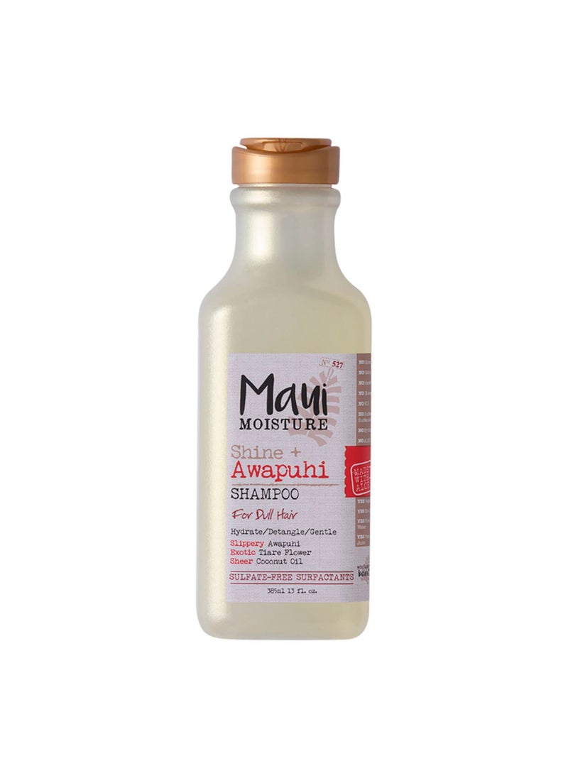 MAUI MOISTURE Maui Moisture Shine + Awapuhi Moisturizing Vegan Shampoo with Coconut Oils for Shiny Hair, Silicone-Free & Sulfate-Free Surfactant Aloe Shampoo to Detangle & Hydrate Dull Hair, 13 fl. Oz 