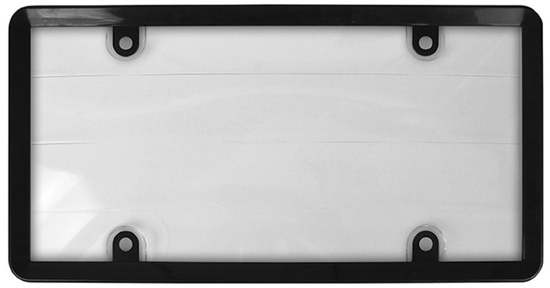 Custom Accessories 90060 Clear Custom Combos License Plate Cover and Frame with Black Plastic Frame - Image 1