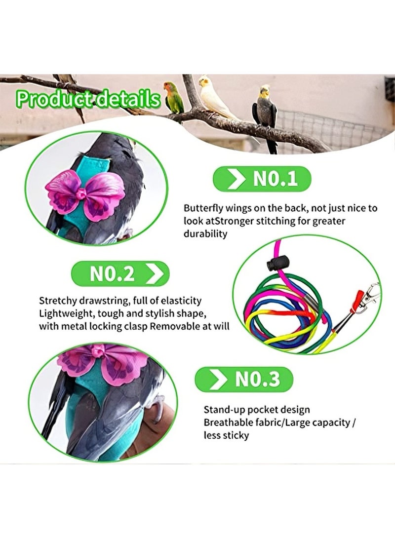 RESONIX Bird & Small Animal Care Set - Bird Diaper Flight Suit with Leash & Hanging Fleece Nest, Washable Pet Accessories for Parrot, Parakeet, Hamster (3 Pcs Set) - Image 3