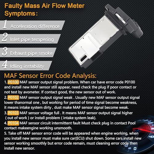 Yezoauto Mass Air Flow Sensor Maf Meter Compatible with Acura ILX 13-14; MDX 07-13; RDX 07-14; RL 09-12 & Honda Accord 03-14; Civic 06-14; Odyssey 07-14; Pilot 09-14 & More Replace OE 37980-RNA-A01 - Image 2