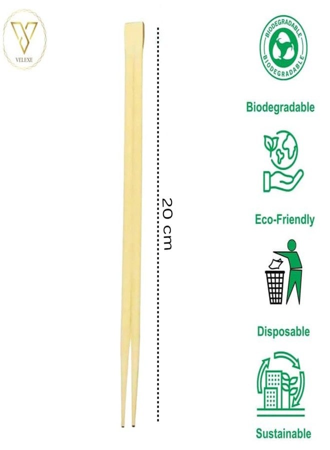 VELEXE Disposable Wooden Chopsticks Pair | 8 inch (20 CM) | Pack of 25 | Eco-Friendly Bamboo Chopsticks for Sushi, Ramen & Noodles | Perfect for Restaurants, Takeout & Home Use - Image 2