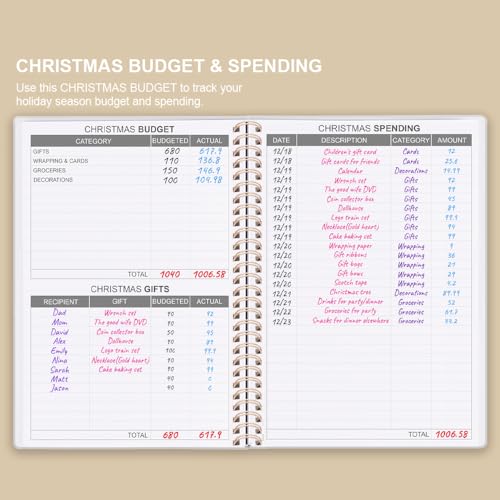 Getvow Budget Planner - Monthly Budget Book with Expense Tracker Notebook, Undated 12 Month Bill Organizer & Finance Planner to Manage Your Money, Account Book with Colorful Tabs, 5.8" x 8.5", Beige - Image 4