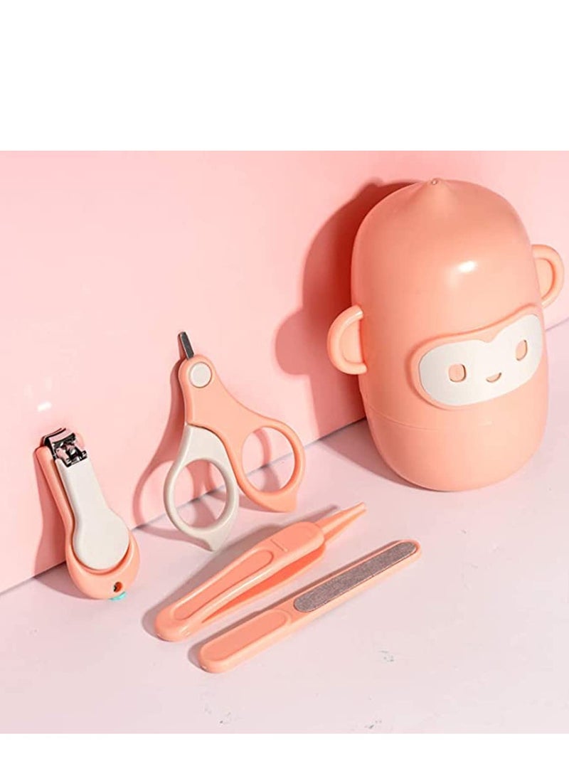 Zikra Baby Nail Kit, 4-in-1 Baby Nail Care Set, Baby Manicure Kit and Pedicure kit, Baby Nail Clippers, Scissor, Baby Nail File & Tweezer for Baby Boy and Baby Girl, Baby Grooming Kit (Pink) - Image 1
