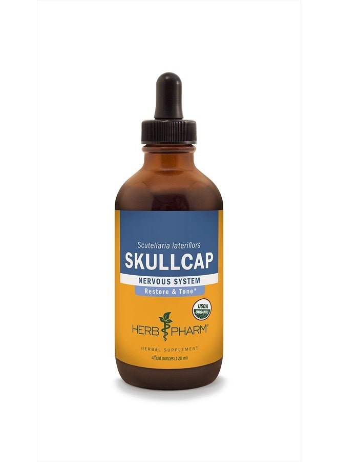HERB PHARM Certified Organic Skullcap Liquid Extract for Nervous System Support, Organic Cane Alcohol, 4 Ounce - Image 1