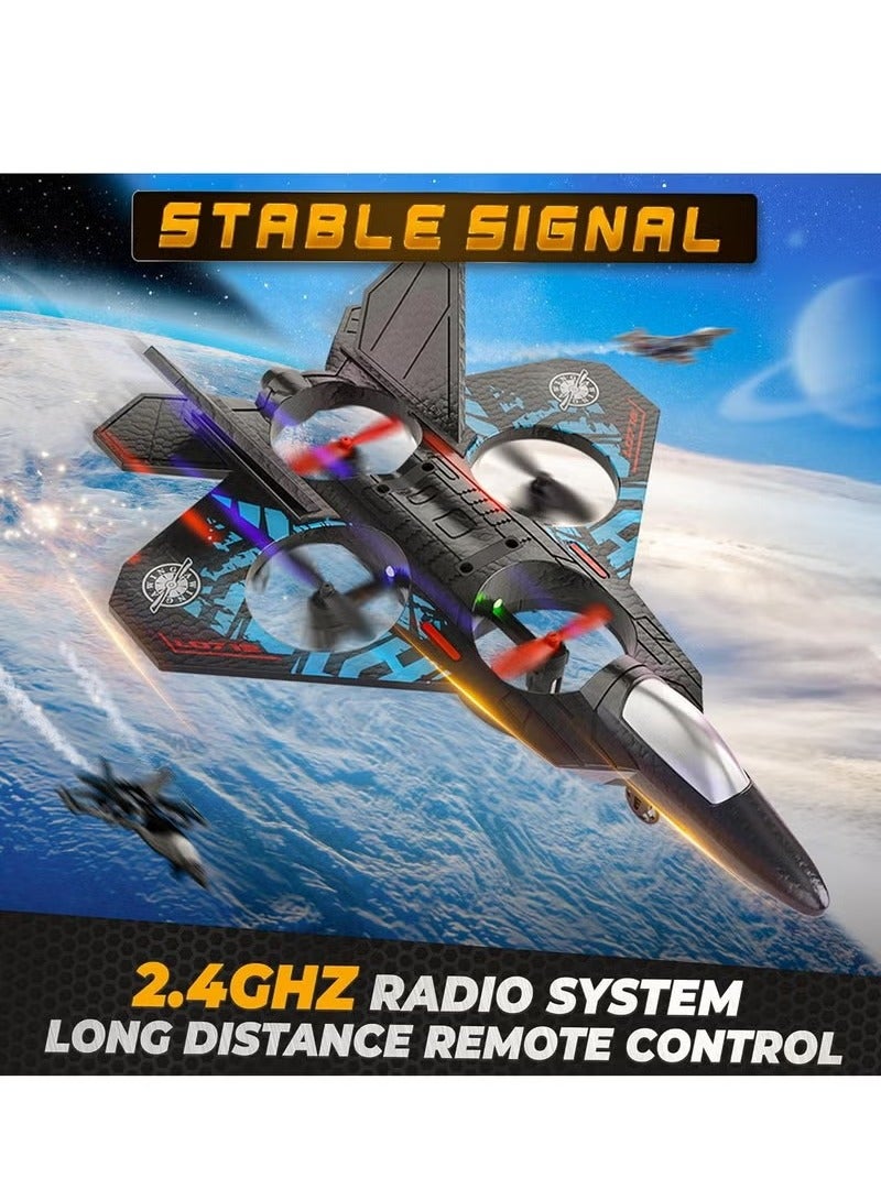 طائرة مقاتلة نفاثة تعمل بالتحكم عن بُعد - طائرة رباعية المراوح L0712 بتردد 2.4 جيجاهرتز مزودة بمصابيح LED وشحن USB - لعبة مناسبة للمبتدئين والبالغين (RTF) - Image 3