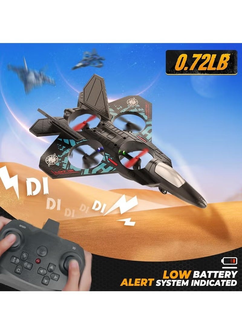طائرة مقاتلة نفاثة تعمل بالتحكم عن بُعد - طائرة رباعية المراوح L0712 بتردد 2.4 جيجاهرتز مزودة بمصابيح LED وشحن USB - لعبة مناسبة للمبتدئين والبالغين (RTF) - Image 2