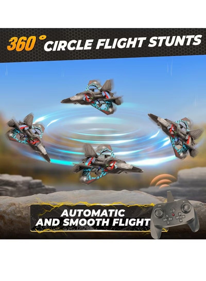 طائرة مقاتلة نفاثة تعمل بالتحكم عن بُعد - طائرة رباعية المراوح L0712 بتردد 2.4 جيجاهرتز مزودة بمصابيح LED وشحن USB - لعبة مناسبة للمبتدئين والبالغين (RTF) - Image 4