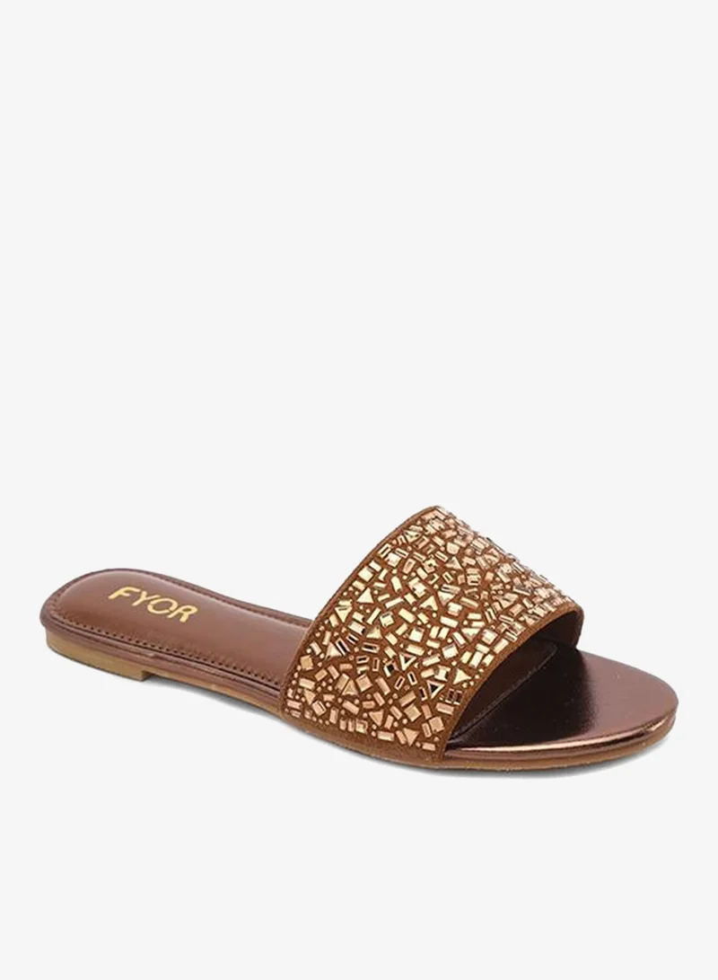 FYOR Geometric Embellished Flat Sandal MY 376