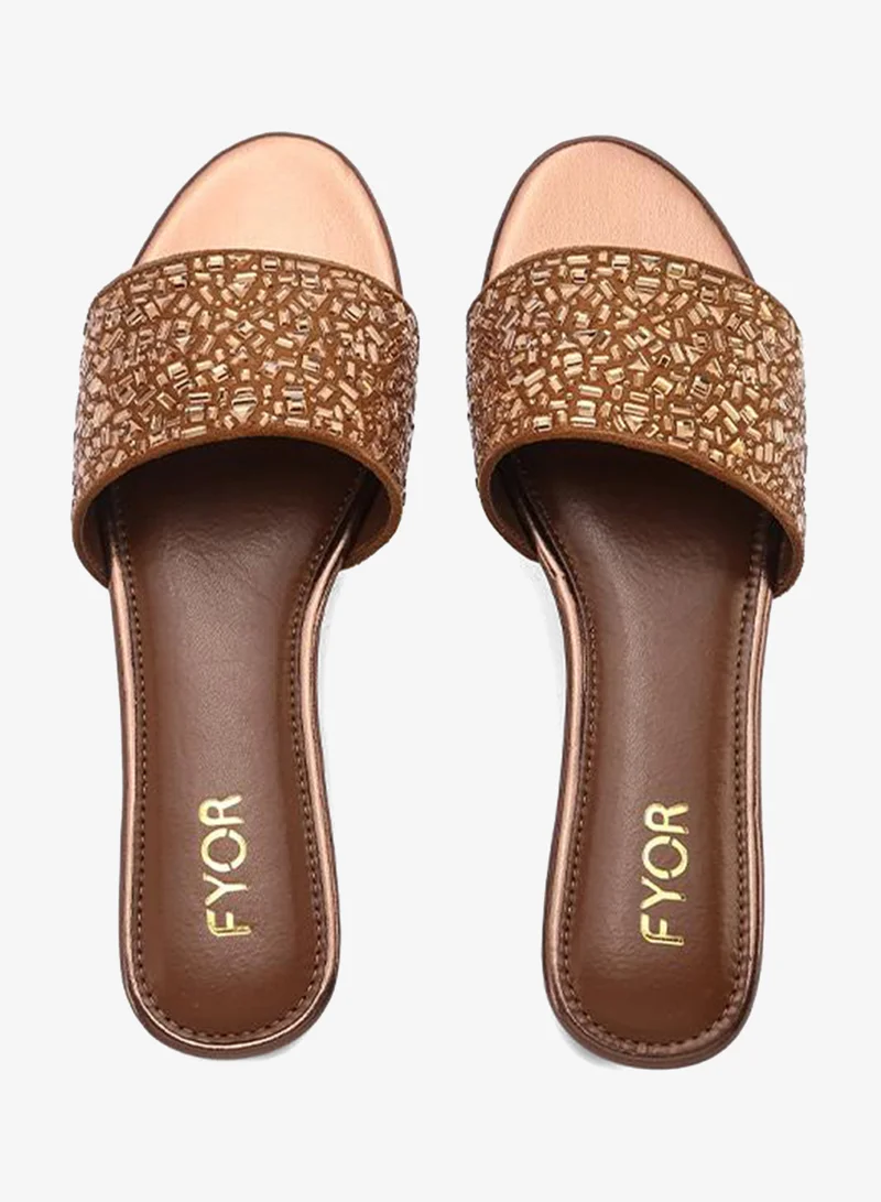 Fyor  Geometric Embellished Flat Sandal MY 376 for Women | Best Price UAE