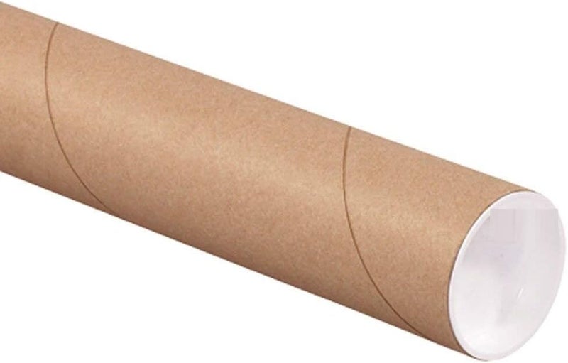 ProLine 2" x 18" Kraft Heavy-Duty Mailing Shipping Tubes with Caps (1)