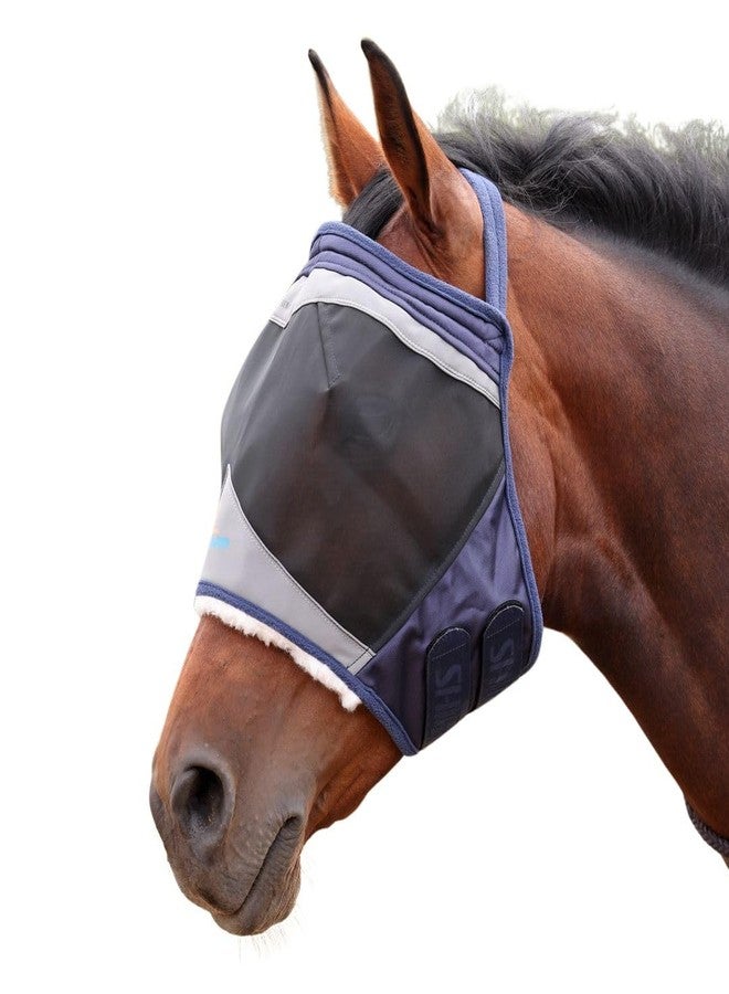 شيريس قناع الذباب بدون أذن من شايرز فلاي جارد برو ذو الشبكة الدقيقة - مقاس صغير | بوليستر خفيف الوزن للحماية من الذباب والحشرات | شبكة دقيقة تسمح بالتهوية للاستخدام في المراعي والإسطبلات | لون كحلي - Image 2