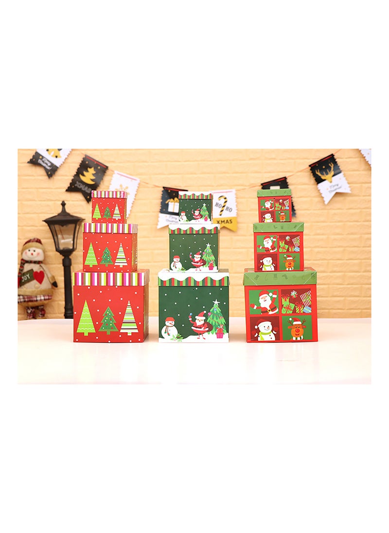 SAPU - 9pcs Christmas Gift Boxes with Lids Christmas Snowman Stacking Boxes Christmas Nesting Boxes Christmas Stackable Gift Box Holiday Winter Party Decor Ornaments Supplies（3 size） - Image 1