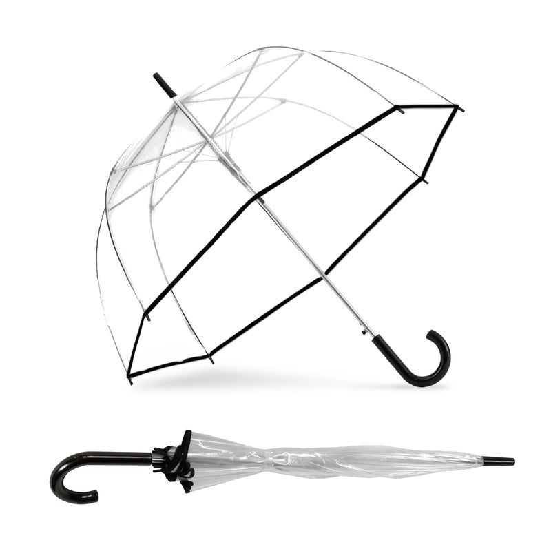ShedRain Clear Auto Open Bubble Umbrella â€“ See Through, Rain & Windproof, for Weddings, Proms, Events - Image 1