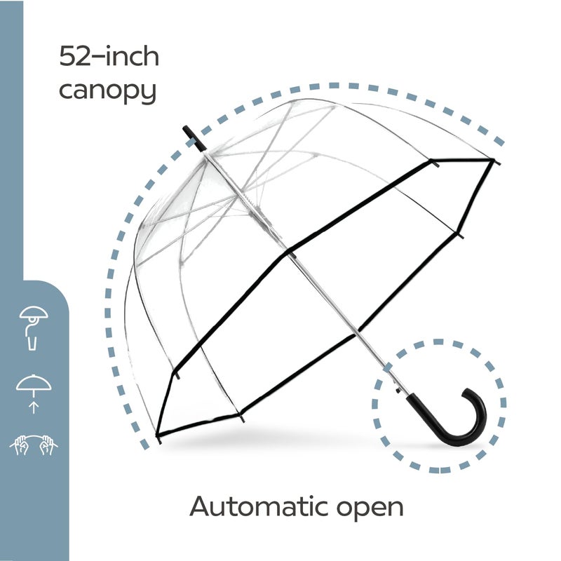 ShedRain Clear Auto Open Bubble Umbrella â€“ See Through, Rain & Windproof, for Weddings, Proms, Events - Image 3