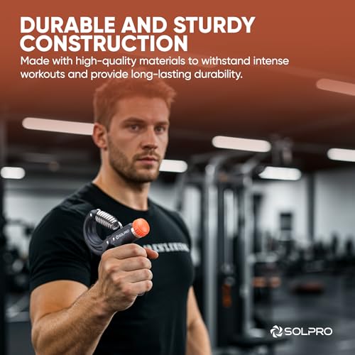Solpro FirmFlex Adjustable Hand Grip Strengthener for Men & Women | Adjustable 5 to 60 kg Resistance | Forearm, Wrist & Finger Strengthener | Home, Gym & Rehab Workouts (Black/Orange) - Image 4
