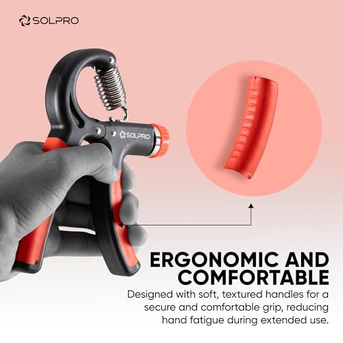 Solpro FirmFlex Adjustable Hand Grip Strengthener for Men & Women | Adjustable 5 to 60 kg Resistance | Forearm, Wrist & Finger Strengthener | Home, Gym & Rehab Workouts (Black/Orange) - Image 3