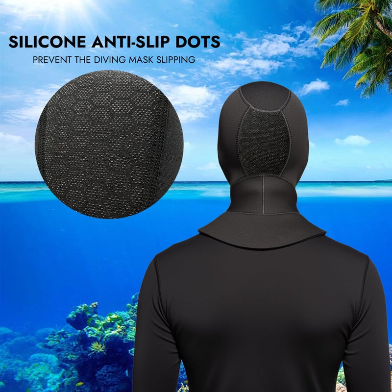 Dizokizo Diving Scuba Hood 3mm Thermal Neoprene Wetsuit Hood for Men Women Wetsuit Hat Cap for Kayaking Snorkeling Sailing Water Sports with Flow Vent (M) - Image 3