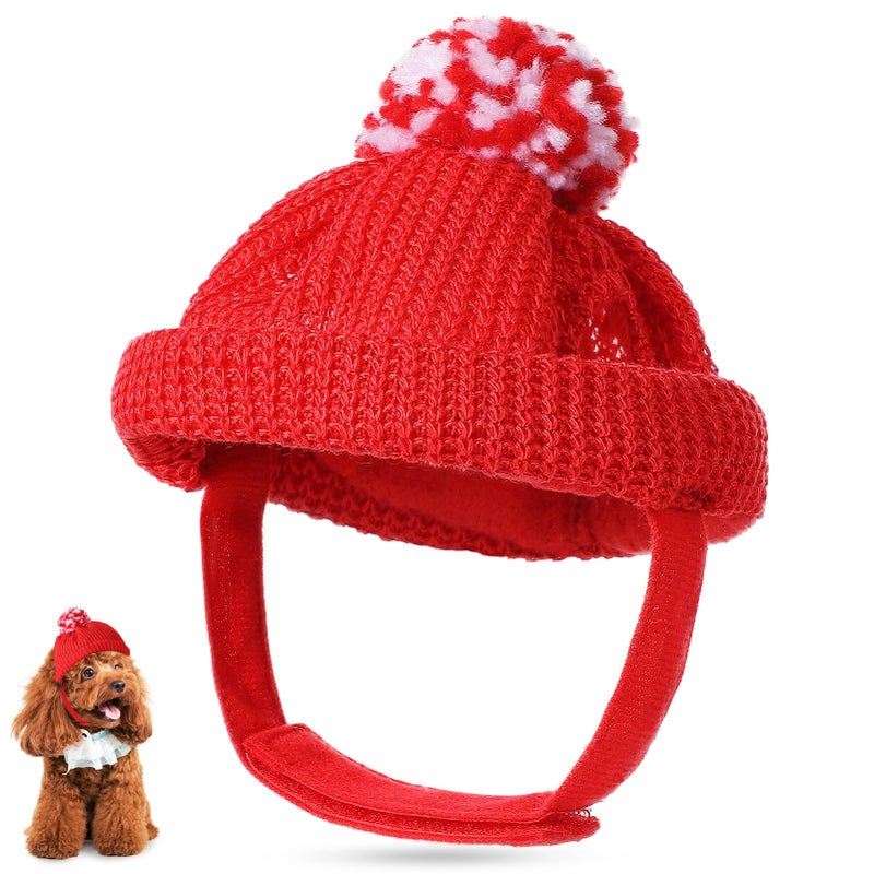 Red Santa Hat For Cats And Dogs Pet Christmas Headwear Winter Party Outfit - Image 3