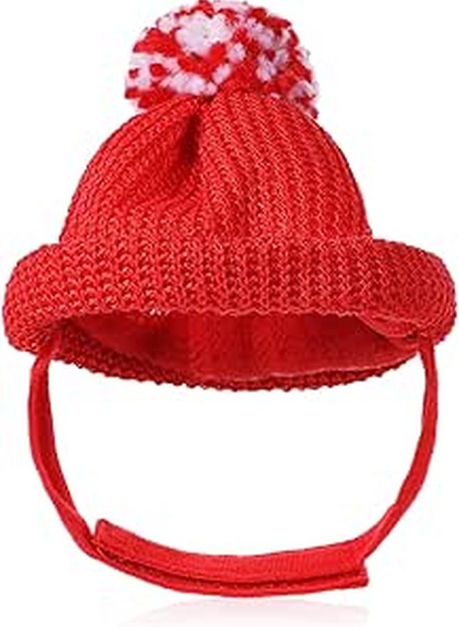 Red Santa Hat For Cats And Dogs Pet Christmas Headwear Winter Party Outfit - Image 1