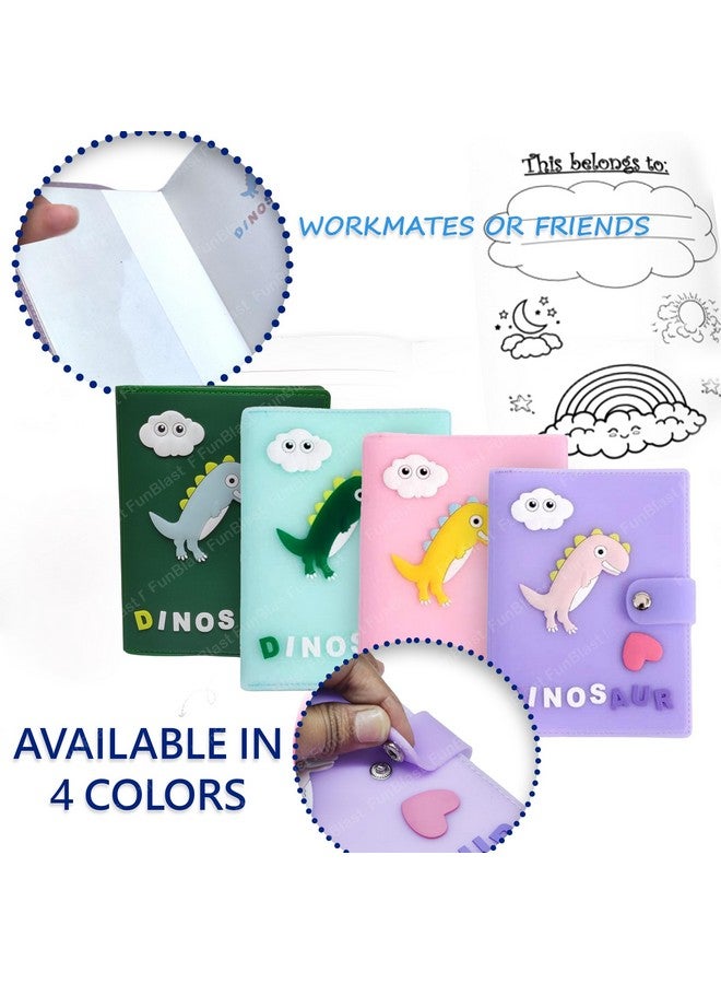 FunBlast FunBlast Diary - A6 Size, Dinosaur Theme Diary, Diary with Button Lock, Diary for Girls, Notepad Diary, Return Gifts for Kids, Diary for Journaling with Silicone Cover (90+ Pages) (Purple)  - Image 5