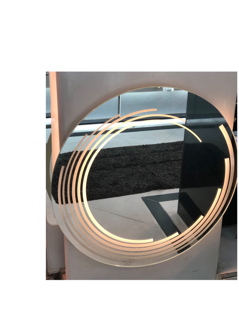 ماركة غير محددة - مراية حمام بإضاءة LED – زجاج 6 ملم – مقاس 60×80 سم – إضاءة لون أصفر – تصميم عصري أنيق - Image 1