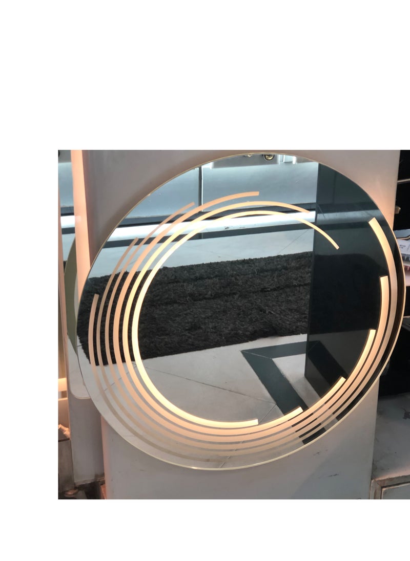 ماركة غير محددة - مراية حمام بإضاءة LED – زجاج 6 ملم – مقاس 60×80 سم – إضاءة لون أصفر – تصميم عصري أنيق - Image 1
