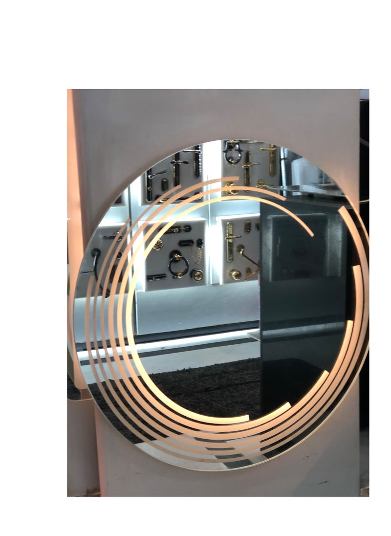 ماركة غير محددة - مراية حمام بإضاءة LED – زجاج 6 ملم – مقاس 60×80 سم – إضاءة لون أصفر – تصميم عصري أنيق - Image 1