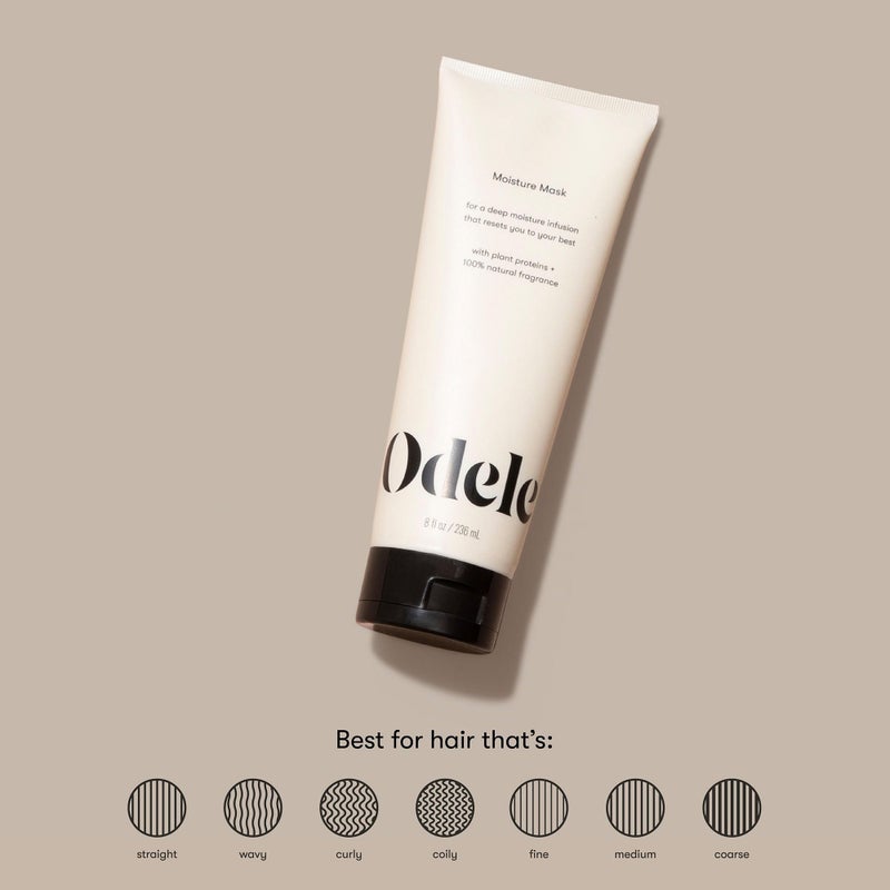 Odele Moisture Hair Mask, Conditioner Treatment with Jojoba and Argan Oils for All Hair Types + Textures, 8 Fl Oz - Image 3