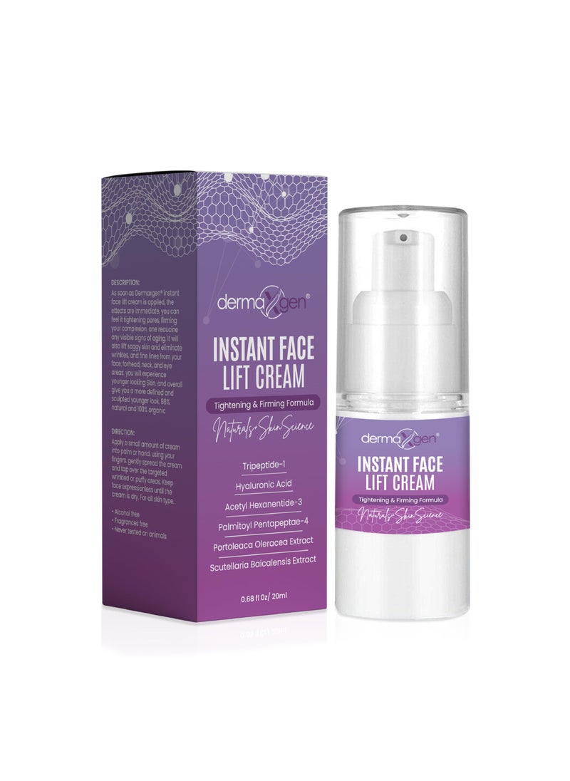 dermaxgen - DERMAXGEN Instant Face Lift Cream - Peptide Complex Tightening, Lifting & Firming Cream Organic Instant Formula For Facial, Neck, Chest And Skin Anti Wrinkle & Anti-aging. - 20 Ml - Image 1