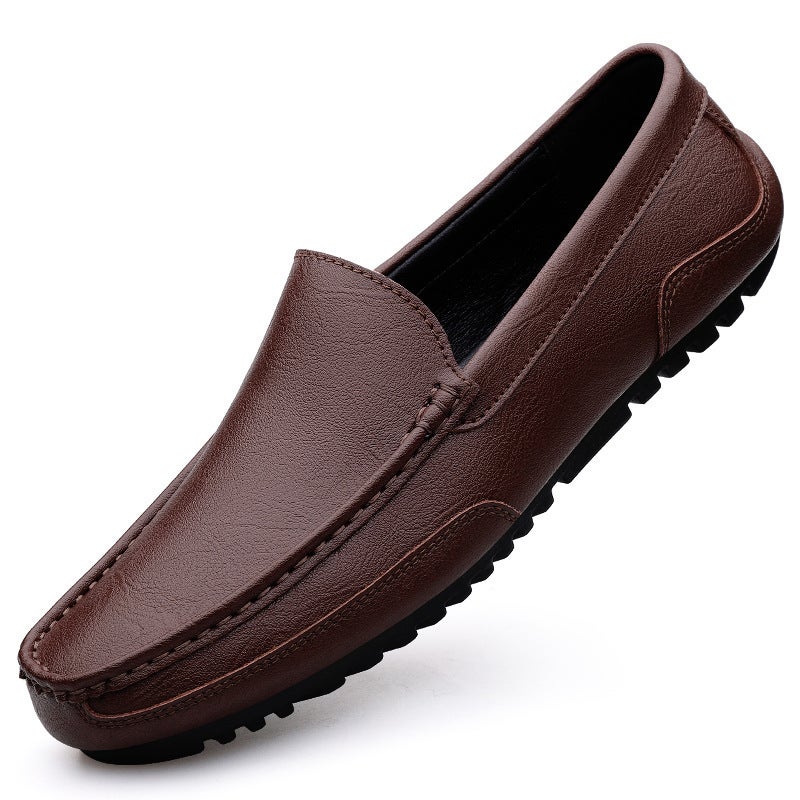 Doudou Shoes Men'S Genuine Leather Shoes Breathable Casual Shoes Korean Style Lazy Shoes Soft Sole Driving Shoes For Men - Image 1
