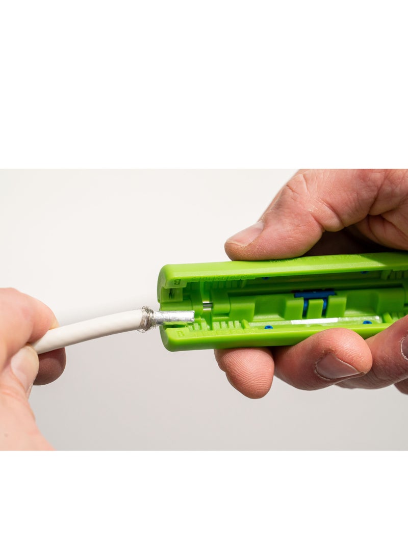 Weicon Coax Stripper No. 2 Green Line | Sustainable Raw Materials | Stripping 4.8 - 7.5 mm Coaxial Cables - Image 4