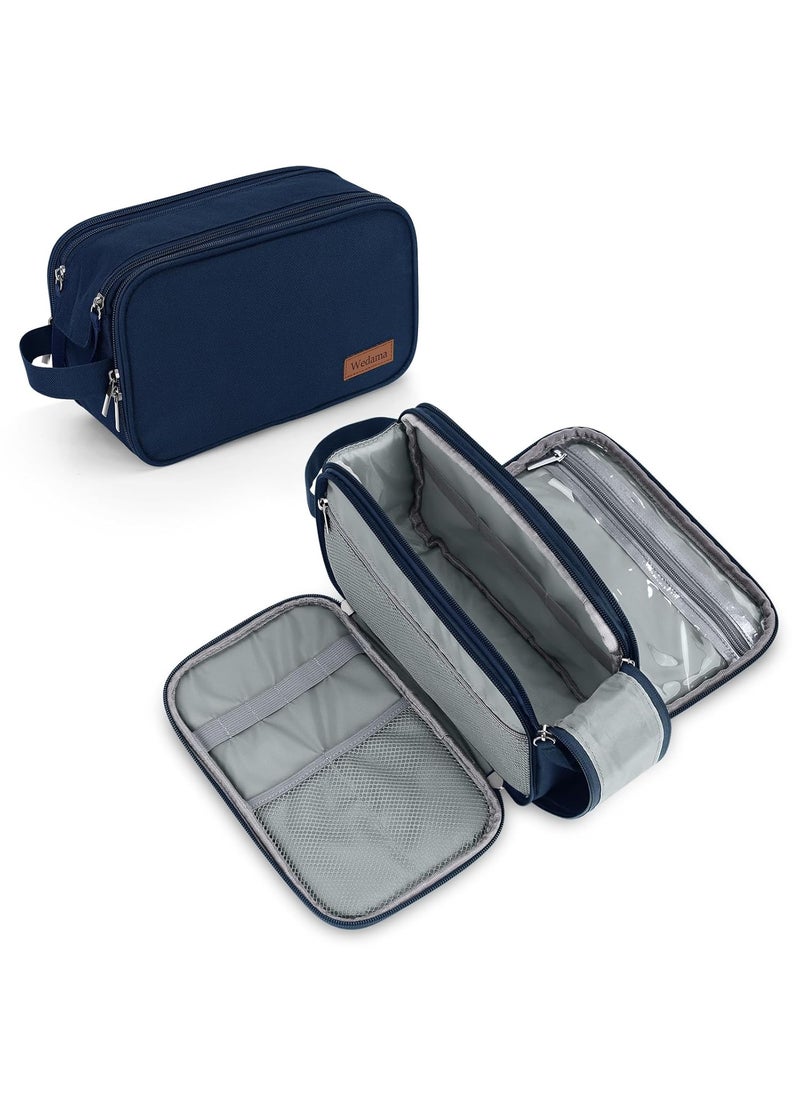 Wedama Wedama Toiletry Bag for Men, Handheld Travel Toiletry Bag, Waterproof Travel Bag for Toiletries, Thickened Polyester Travel Dopp Kit, Toiletries Bag for Travel Business Trips and Camping, Blue 