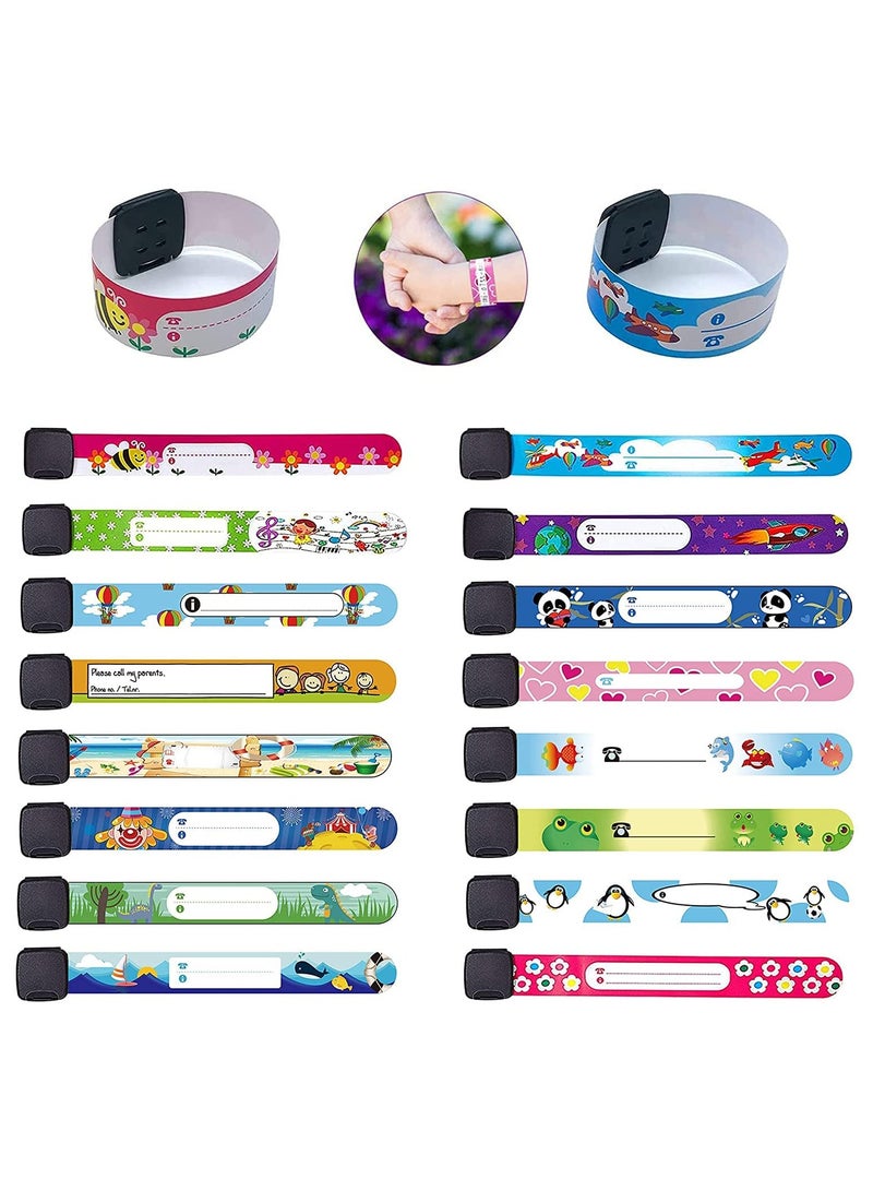 KASTWAVE 16pcs Child Safety ID Wristband Anti-lost Bracelet Information Band - Image 1